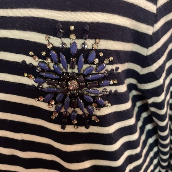 J Crew long sleeve top. Beaded detail - Picture 2 of 5